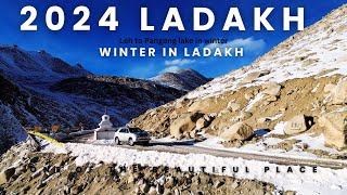 Ladakh winter trip 2024 Leh to Pangong lake in winter February [upl. by Klina233]