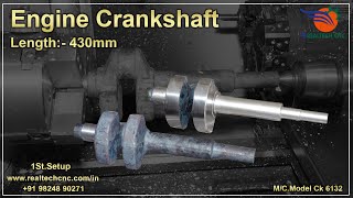 Engine Crankshaft  RealTech CNC Machine VD255 [upl. by Pauiie]