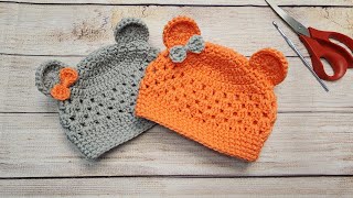 Gorro de Osito con chonguita para bebes [upl. by Myer1]