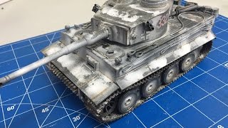 Building and weathering The Tamiya 135 Tiger 1 with snow camouflage plastic models [upl. by Mohn]