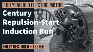 100 year old electric motor  Century Repulsion Start Induction Run 14 HP [upl. by Nahej]