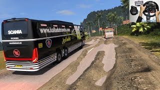 Scania OffRoad Bus Driving  Steering wheel  Shifter Logitechg29 gameplay  Euro truck simulator 2 [upl. by Adivad]