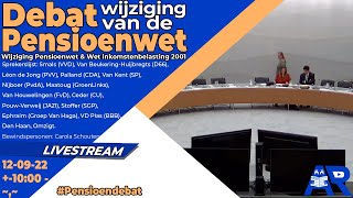 Terugkijken Wijziging van de pensioenwet  Pensioendebat Tweede Kamer [upl. by Idola]