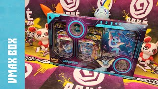 VAPOREON COLLECTION 💧 Opening A Pokémon VAPOREON VMAX Premium Collection [upl. by Carina5]