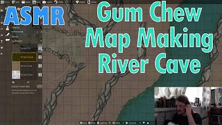 ASMR Gum Chewing amp Map Making for DampD  River Cave Map  Whispering asmr and relaxing mouth sounds [upl. by Vera]