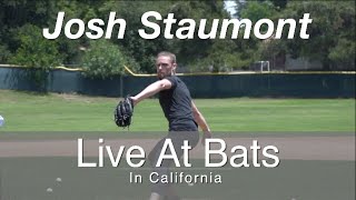 Josh Staumont RHP  Umpire view  Live At Bats in California [upl. by Nylzzaj]