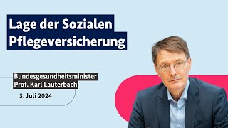 Bundesgesundheitsminister Prof Karl Lauterbach zur Lage der Sozialen Pflegeversicherung [upl. by Enaols]