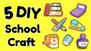 5 DIY School Craft 🌈 Paper craft Easy craft ideas miniature craft  how to make  school project [upl. by Gardy]