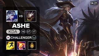 Ashe vs KogMaw ADC  KR Challenger  Patch 1421 Season 14 [upl. by Handal845]