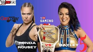 Ronda Rousey vs Bayley 5  Wrestlemania  WWE2K23 Gameplay rondarousey wwe bayley [upl. by Wina101]