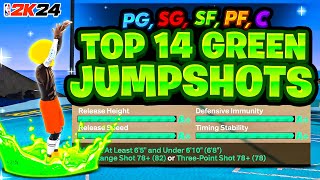 SHOCKING NEW TOP 14 BIGGEST GREEN WINDOW JUMPSHOTS NBA 2K24 BOTH GEN BEST JUMPSHOT NBA2K24 [upl. by Iarised753]