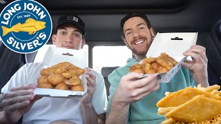 Long John Silvers Fried Fish Shrimp amp Hushpuppies 먹방  Fast Food Mukbang This Guy Eats [upl. by Rednasxela]