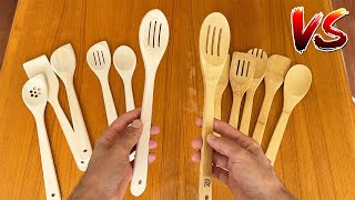 Best CHEAP Wooden Spoon Set — Riveira VS ECOSALL Wooden Kitchen Spoons for Cooking [upl. by Linet]