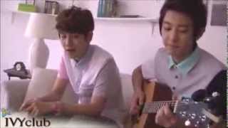 Baekhyun Singing Live High by Jason Mraz Chanyeol on guitar [upl. by Amoeji]