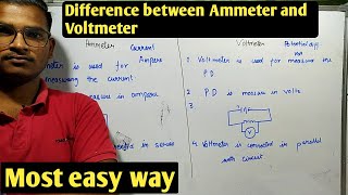 Difference between Ammeter and Voltmeter  Ammeter and Voltmeter difference [upl. by Aurelius]