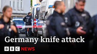 Solingen German police arrest 15yearold after three people killed in knife attack  BBC News [upl. by Adnof]