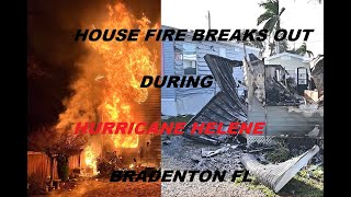 HURRICANE HELENE BRADENTON FL CORTEZ RD HOUSE BURNEDDOWN [upl. by Aniela]