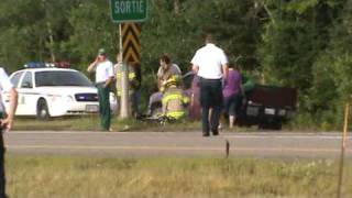 Bicycle Car Accident Wheeler Blvd Moncton [upl. by Ermey61]