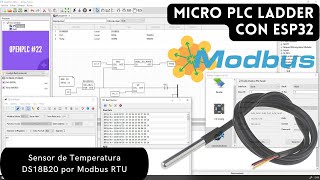 ⚡ OpenPLC Cap22 Modbus RTU Sensor de temperatura DS18B20 y manejo de Memoria MW MD y ML OpenPLC [upl. by Dinnage197]