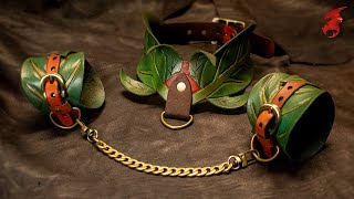 SPICY Leaf Collar amp Cuffs  Leather Tutorial [upl. by Inar]