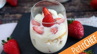 STRAWBERRY TIRAMISU VERRINES recipe │ Petitchef [upl. by Jorey209]