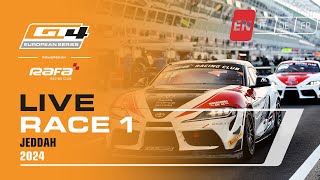 LIVE I Race 1 I Jeddah I GT4 European Series Powered by RAFA Racing Club 2024 [upl. by Eirrek]