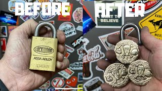 Pirate Coins From Padlock 🔒 Brass Casting  ASMR Metal Melting  BigStackD Casting [upl. by Ahsuoj]