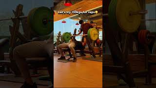 110kgs bench press for 6 reps gym fitness gymrat powerlifting viralshorts [upl. by Felicie553]