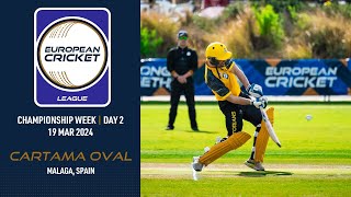 🔴 European Cricket League 2024  Championship Week Day 2  Cartama Oval Spain  T10 Live Cricket [upl. by Husein]