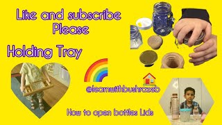 Montessori activitiesHolding a trayopening bottle tops [upl. by Aile]