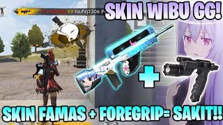 SKIN ANIME FAMAS  FOREGRIP LVL 3 DAMAGENYA GAK LOGIS COY  Garena Free Fire [upl. by Adniralc]