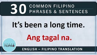 COMMONLY USED FILIPINO Phrases and Sentences 2 EnglishTagalog [upl. by Vigor]