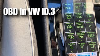 OBD adapter in a Volkswagen ID3 [upl. by Thetes]