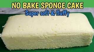 NO BAKE SPONGE CAKE RECIPE super soft fluffy and yummy😋 [upl. by Ellerad]