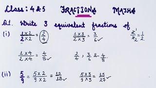 Write three fractions equivalent to each of the following fraction  equivalent fractions 4th grade [upl. by Nosnaj661]