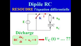 Dipôle RC  RESOUDRE léquation différentielle de DECHARGE  Terminale Spé PHYSIQUE [upl. by Helen]