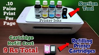 How to refill HP deskjet printer cartridge  प्रिंटर में इंक कैसे भरे  Ink refilling in printerhp [upl. by Eynaffit]