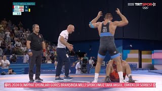 Georgias Geno Petriashvili wins gold vs Irans Amir Hossein Zare in 125kg wrestling Paris Olympics [upl. by Otte]