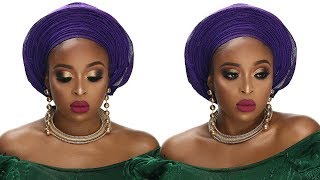 NIGERIAN TRADITIONAL BRIDALWEDDING MAKEUP TUTORIAL [upl. by Nohshan604]