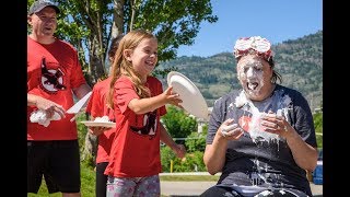 Osoyoos Elementarys Julie Dias takes 20 pies in the face [upl. by Raeann]