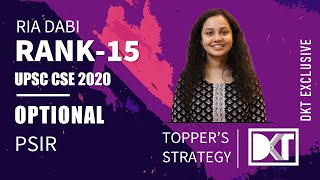 UPSC  Optional  Strategy For Political Science amp International Relations  By Ria Dabi Rank15 [upl. by Krall]