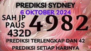 PREDIKSI SIDNEY HARI INI 6 OKTOBER 2024  BOCORAN SYDNEY MALAM INI  RUMUSAN SDY JITU TERBARU [upl. by Nednarb]