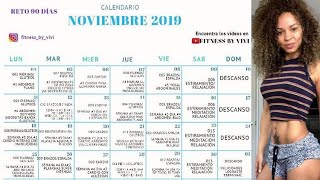 Calendario Mes Noviembre Rutinas diarias en Casa Reto 90 días en casa Fitness by Vivi [upl. by Thetos]