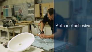 Spanish Translation How to Install Composite Sink into Avonite Surfaces® and STUDIO Collection® [upl. by Howlyn836]