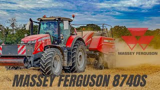 Massey Ferguson 8740S baling straw cinematic video [upl. by Aseela212]