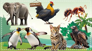 Animal Sounds and Funny Animal Videos Elephant Chicken Ant Vulture Penguin Cat [upl. by Odnalra]