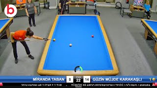 GÜZİN MÜJDE KARAKAŞLI vs MİRANDA TABAN  3 Cushion Billiards Womens Championship STAGE 2 2024 [upl. by Hannazus461]