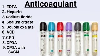 Anticoagulants  Types of Anticoagulants  Uses of Anticoagulants [upl. by Kuehnel]