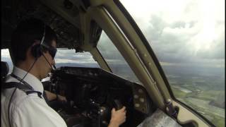 Boeing 767300F Cockpit view  ILS approach runway 13R at Bogotá El Dorado Airport [upl. by Faina932]