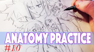 Drawing Anime Anatomy Practice ‐ Sketchbook Drawing  Anime Manga Sketch [upl. by Rahmann]